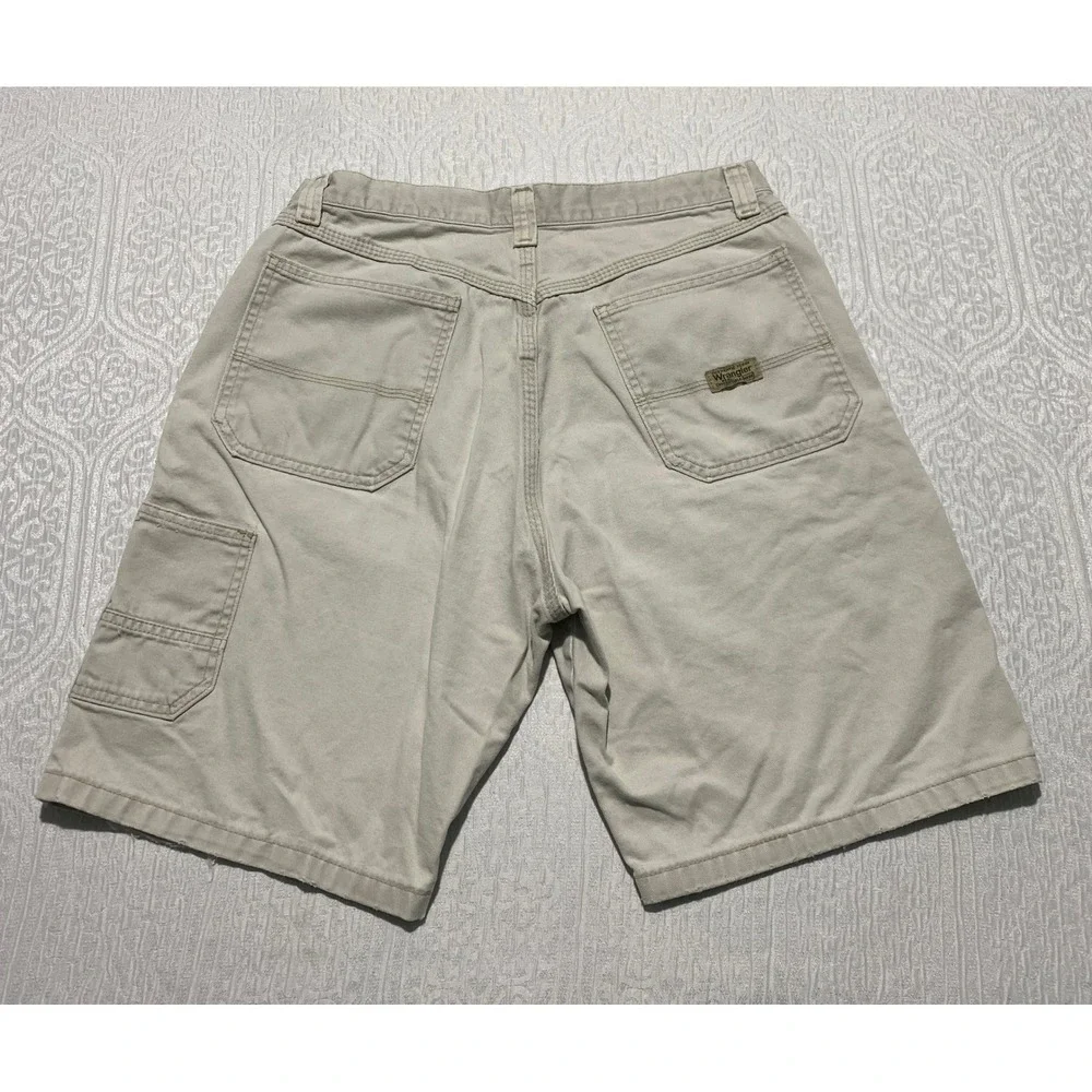 Wrangler Mens Jean‎ Shorts Cream Cotton Canvas Workwear Utility